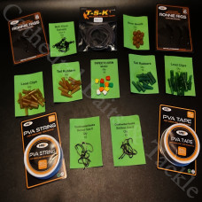 Carp Fishing Terminal Tackle PVA Ronnie Rigs Clips Rubbers Hooks Corn 